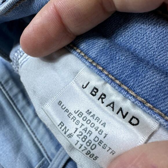 J Brand Maria Superstar Destr High Rise Distressed Skinny Leg Denim Jeans 29 - Picture 14 of 16